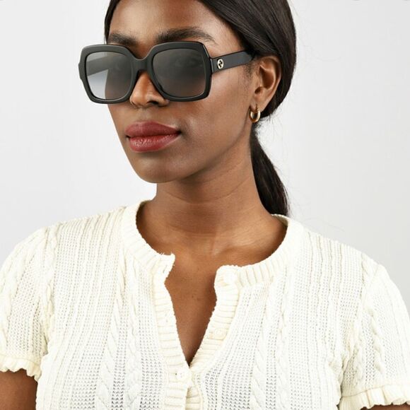 BRAND NEW GUCCI GG0036SN 001 Black/Grey Women Sunglasses main image 10